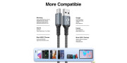 Cable de carga  rápida en nailon USB C- Protección de sobrecarga
