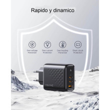 Cargador rápido 67W con 3 puertos  GaN III . multiples protecciones