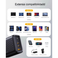 Cargador rápido 67W con 3 puertos  GaN III  compatible