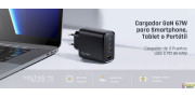 Cargador rápido 67W con 3 puertos  GaN III tablet, movil o portatil