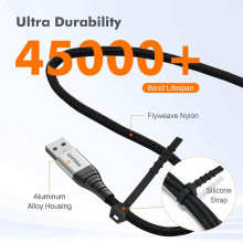 Cable USB-A a USB-C  2m. Trenzado  con Soporte QC3.0