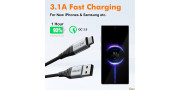 Cable USB-A a USB-C  2m. Trenzado  con Soporte QC3.0