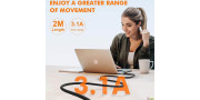 Cable USB-A a USB-C  2m. Trenzado  con Soporte QC3.0