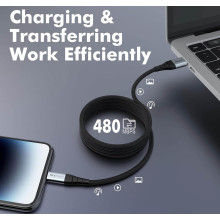Cable USB-A a USB-C  2m. Trenzado  con Soporte QC3.0