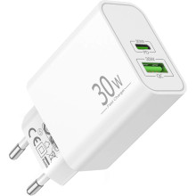 Cargador rápido de 30W 2-puertos USB C y A