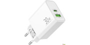 Cargador rápido de 30W 2-puertos USB C y A