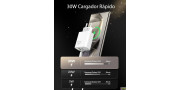 Cargador rápido de 30W 2-puertos USB C y A