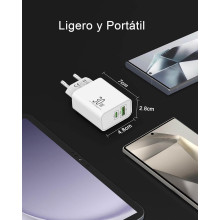 Cargador rápido de 30W 2-puertos USB C y A