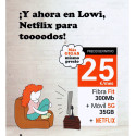 Fibra Lowi 300Mb  +Móvil 35Gb +Netflix
