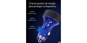 Cargador de coche con carga rápida 90W, 12V. 2 USB-A 2 USB-C