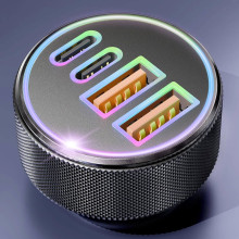 Cargador de coche con carga rápida 90W, 12V. 2 USB-A 2 USB-C