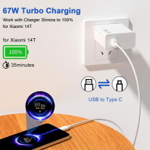 Cargador rapido USB 67W y cable 2M