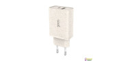 Cargador de red  carga rápida (PD) Tipo-C / USB Dual  ECO