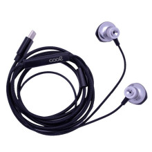 Auriculares botón  estereo tipo-C Con micro (plata metalica)