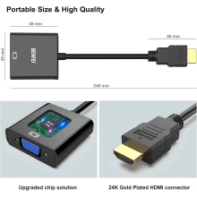 Adaptador HDMI a VGA 1080P para  Dispositivos HDMI
