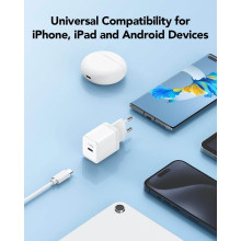 Cargador Cudy  USB C, 20W USB-C  carga rapida QC/PD 3.0