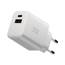Cargador rápido GaN PD 45W puertos USB-C y USB-A blanco