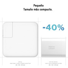 Cargador rápido GaN PD 45W puertos USB-C y USB-A