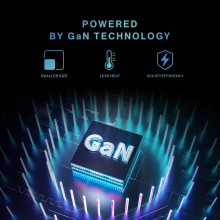 Cargador rápido GaN PD 45W puertos USB-C y USB-A