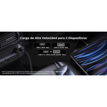 Cargador mechero coche de carga rápida, USB-C 52,5W. Voltme