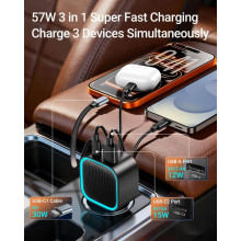 Cargador de mechero de 57 W tipo C