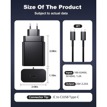 Cargador rápido de 45W tipo USB C