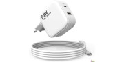 Cargador USB C 65W  2 puertos PD 3.0 con cable 1 m.