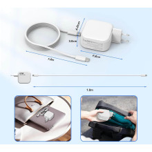 Cargador USB C 65W  2 puertos PD 3.0 con cable 1 m.