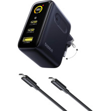 Cargador USB C de 100 W triple con pantalla