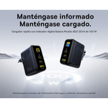 Cargador USB C de 100 W triple con pantalla