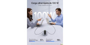 Cargador USB C de 100 W triple con pantalla