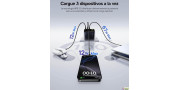 Cargador USB C de 100 W triple con pantalla