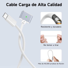 Cargador USB-C Magnético 3 Cables 140W  MacBook con cable