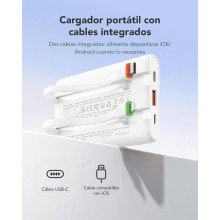Power Bank con cables integrados,10000mAh