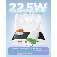Power Bank con cables integrados,10000mAh