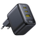 Cargador USB C 70W  GaN 3 puertos
