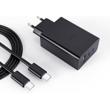 Cargador rápido 65w 2 puertos C 1 USB-A mas cable