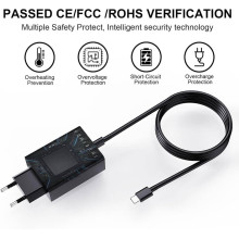Cargador rápido 65w 2 puertos C 1 USB-A mas cable